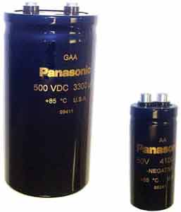 Алюминиевый электролитический конденсатор Panasonic, серии G-AA.
